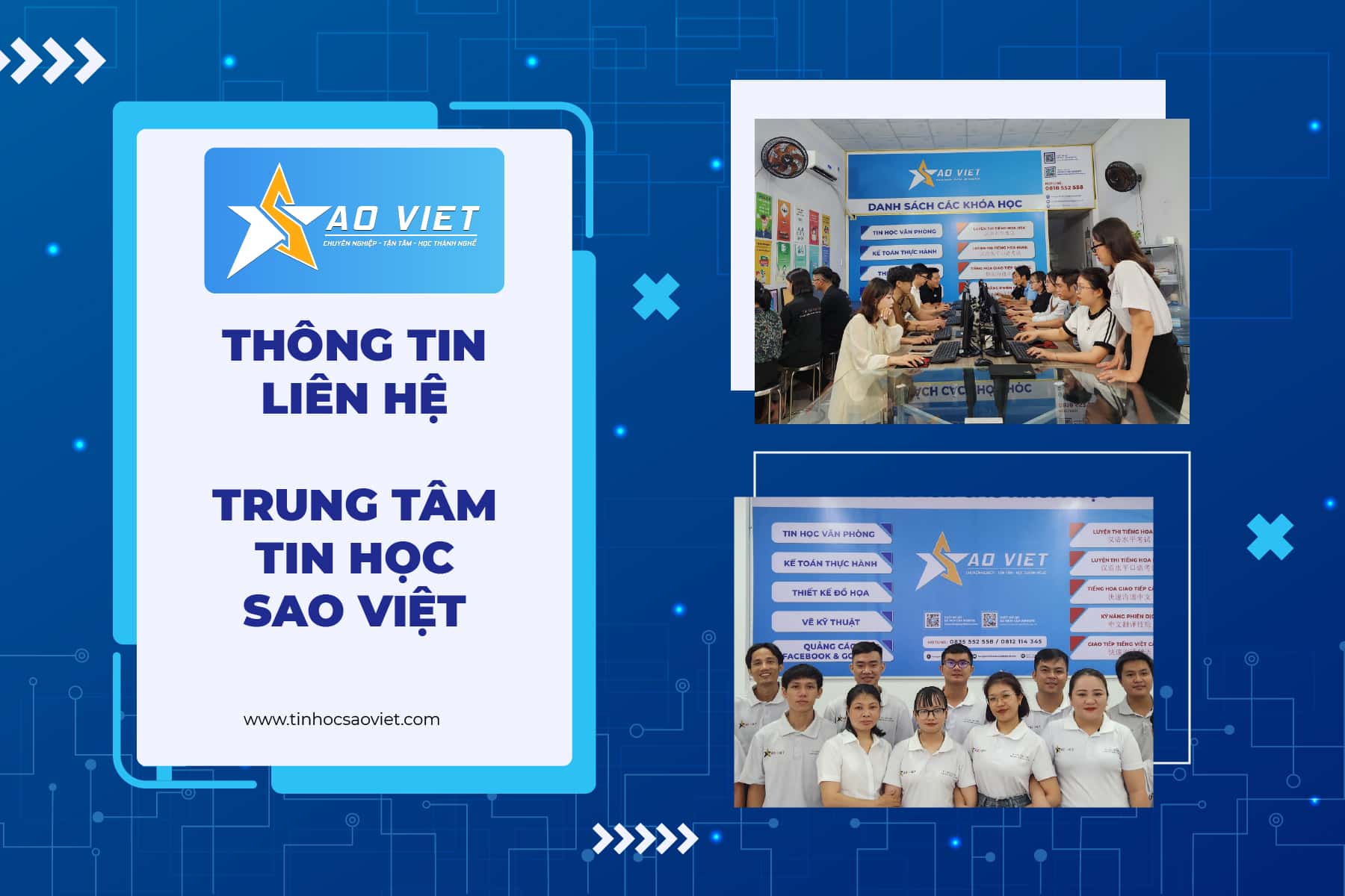 Thông Tin Liên Hệ Trung Tâm Tin Học Sao Việt