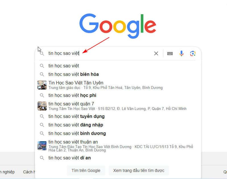 Bước 1 Mở Google Và Tìm Kiếm Tin Học Sao Việt