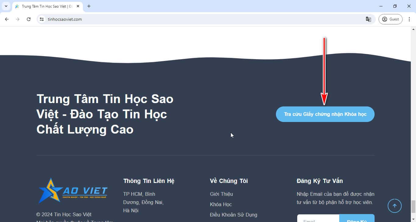 Chọn Vào Tra Cứu Chứng Nhận
